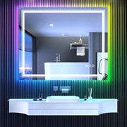 LED Mirror for Bathroom, with 8 RGB Backlit