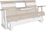 5' Plain Double Glider Bench, 2 Person Glider Chair, 2 Seat Outdoor Glider, Outdoor