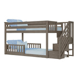 Low Bunk with Stairs and Two Guard Rails, Clay