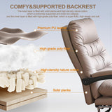 HDHNBA Office Chair Comfortable Computer Desk Chairs High Back Reclining Executive Office Chair PU Leather Adjustable Height Gaming Chair with Wheels, Light Coffee