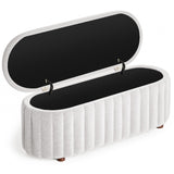 Storage Ottoman Bench, 46 Inch Upholstered Bench & Ottoman with Larger Storage Space,