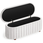 Storage Ottoman Bench, 46 Inch Upholstered Bench & Ottoman