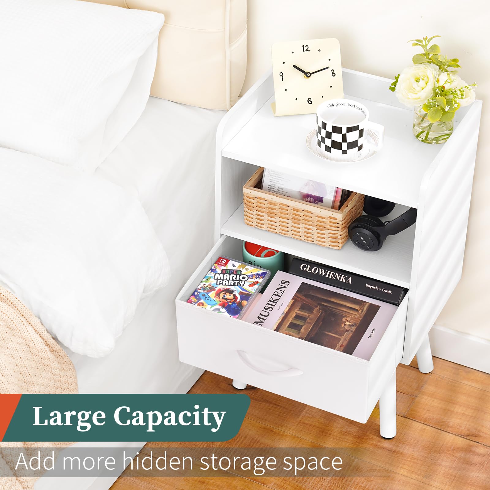 Night Stand with Drawer, Modern Nightstand, Bedside Tables