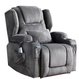 Power Recliner Chair with Massage and Heat Velvet Electric Reclining Ergonomic