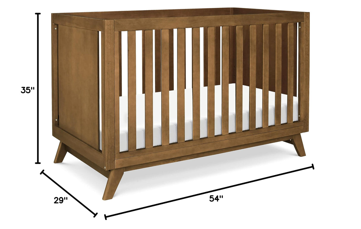 Otto 3-in-1 Convertible Crib in Walnut, Greenguard Gold Certified