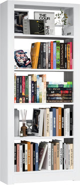 Metal Bookshelf, 5 Tier Black Bookcase with Adjustable Storage Shelves, 69" Tall Book