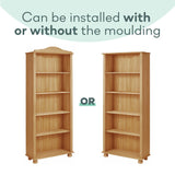 REALROOMS Chester 5 Shelf Open Bookcase, Stained Brown