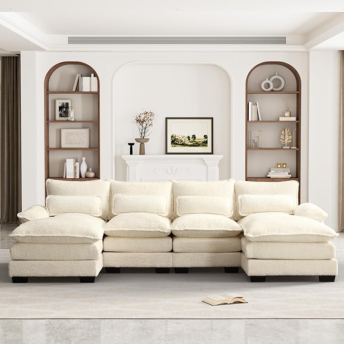 Modern Chenille Modular Comfy  Sofa Cloud Couch for Living Room