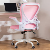 Desk Chair Mesh Office Chair with Flip-up Arms Mid Back Swivel Computer Chair Home