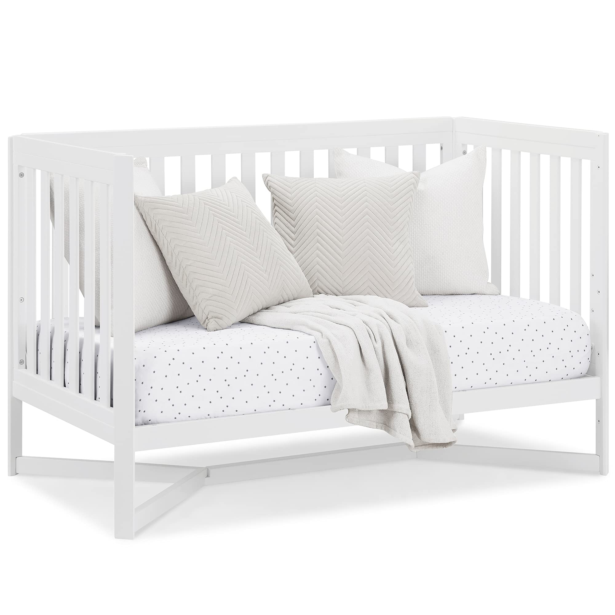Delta Children Tribeca 4-in-1 Baby Convertible Crib, Bianca White