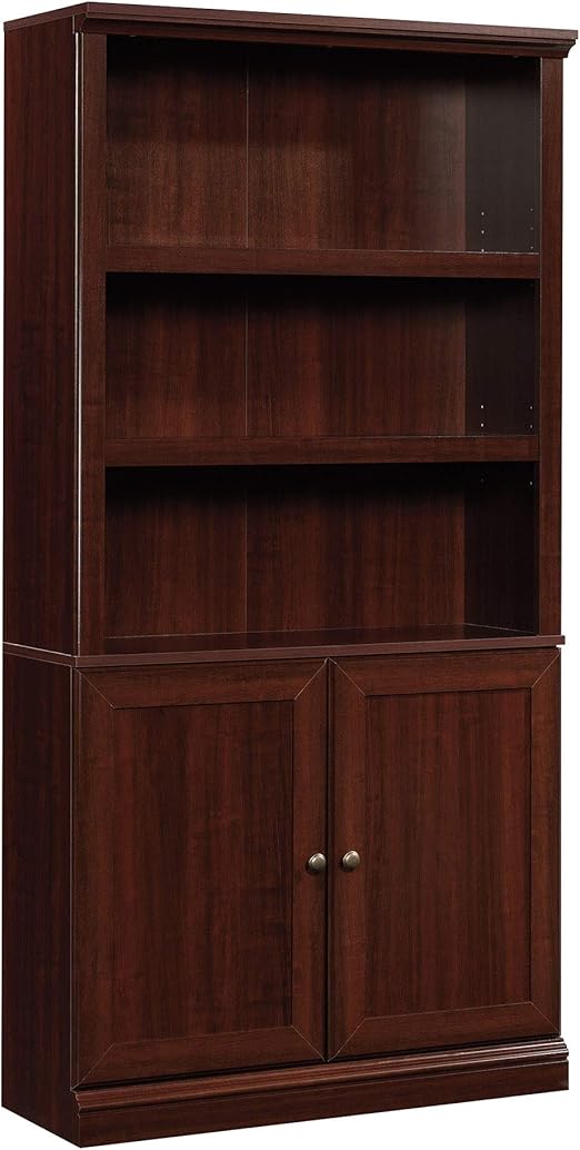 Miscellaneous Storage Bookcase/ Book Shelf With Doors, Chalked Chestnut finish