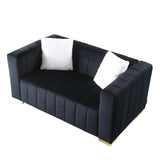 87" Modern Sofa Couch for Living Room, Mid Century 3-Seater Velvet Chesterfield Sofa,