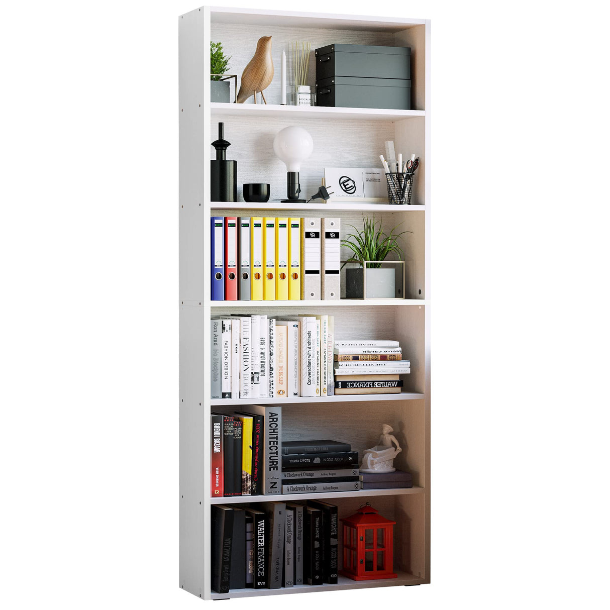 Bookshelves and Bookcases Floor Standing 6 Tiers Display Storage Shelves 70 in Tall Bookcase