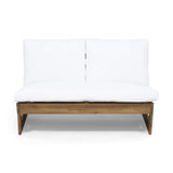 Outdoor Acacia Wood Loveseat with Cushions