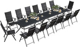 Outdoor Patio Dining Set with 8 Folding Portable Chairs and 1 Rectangle