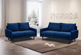 Loveseat Mid-Century Modern Sofa Tufted Couch with Wooden Legs for Living Room - Ginger