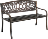 Metal Welcome Outdoor Bench