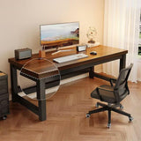 Modern Wooden Computer Desk, 47.2'' Large Workstation with Thickened Board