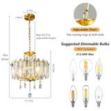 Modern Crystal Chandelier Light Fixtures Gold Mini Crystal Chandeliers Ceiling Light