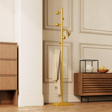 coat rack freestanding,coat rack stand with 7 Hooks and Metal Base for Bags