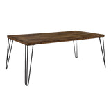 Binoche 44" x 24" Coffee Table, Rustic Oak/Black