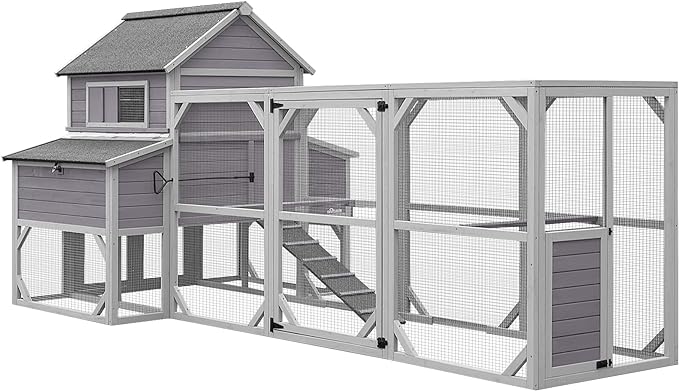 Movable Chicken Coop with Wheel and Run, Large Backyard Hen House with Nesting Box 80.6"