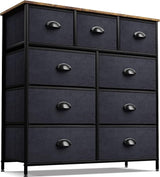 Fabric Dresser for Bedroom - Chest of 9 Drawers, Tall Storage Tower, Clothing Organizer