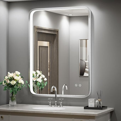 24x36 Inch LED Bathroom Vanity Mirror with lights,Wall Mounted Lighted Mirrors