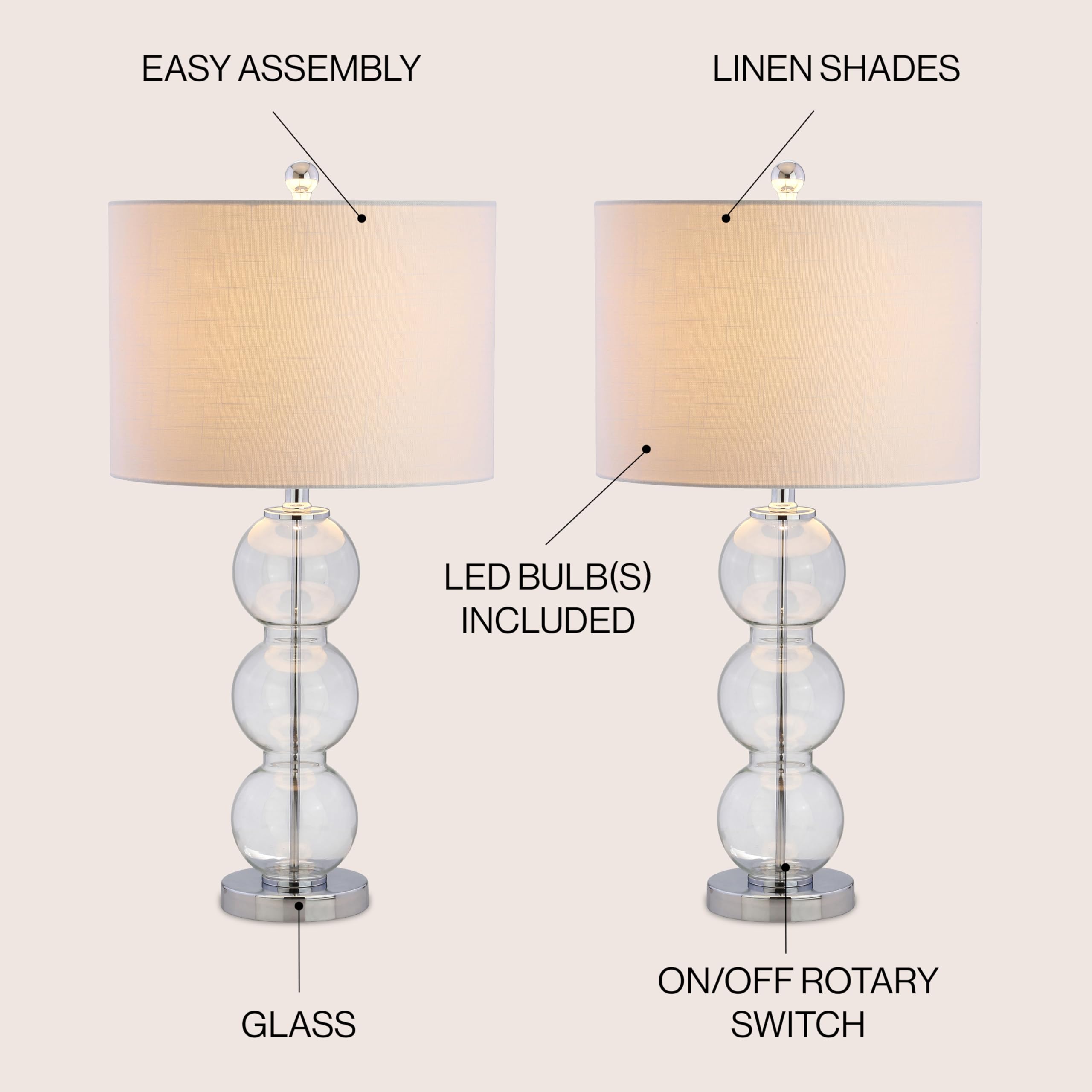 Set of 2 Table Lamps Bella 27" Glass Triple-Sphere LED Table Lamp