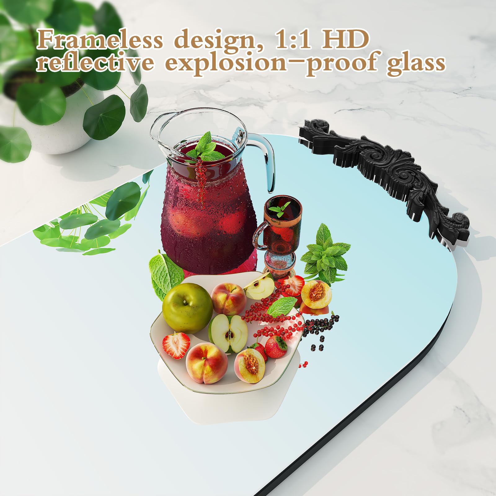 Gothic Vintage Arched Full Length Floor Mirror with Stand - 61.5" x 20"