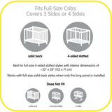 Breathable Mesh Liner for Full-Size Cribs, Classic 3mm Mesh, Starlight (Size 4FS Covers