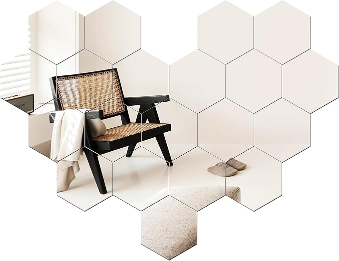 10 Pieces Hexagonal Mirror Wall Mirror Glass Mirror Mirrors Decor