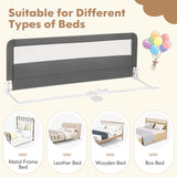 BABY JOY Bed Rails for Toddlers, 59‘’ Extra Long, Upgraded Swing Down Bed Guard w/Safety Straps, Folding Baby Bedrail for Kids Twin, Double, Full Size Queen & King Mattress (Gray, 59-Inch)