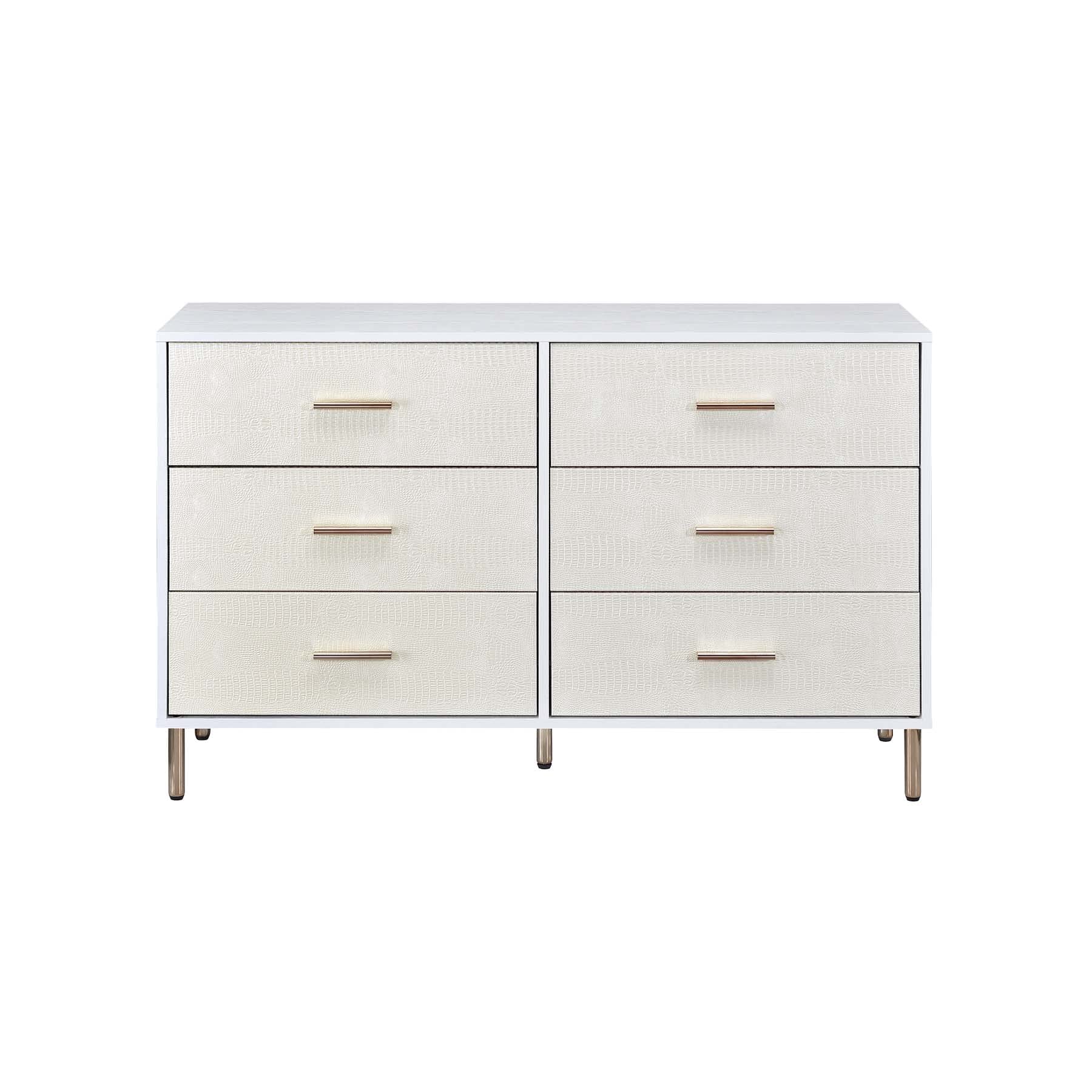 Furniture 6 Drawers Wooden Dresser, White