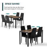 Kitchen Table and Chairs Set, Faux Marble Dining TableSet for 4,Modern DinnerTable