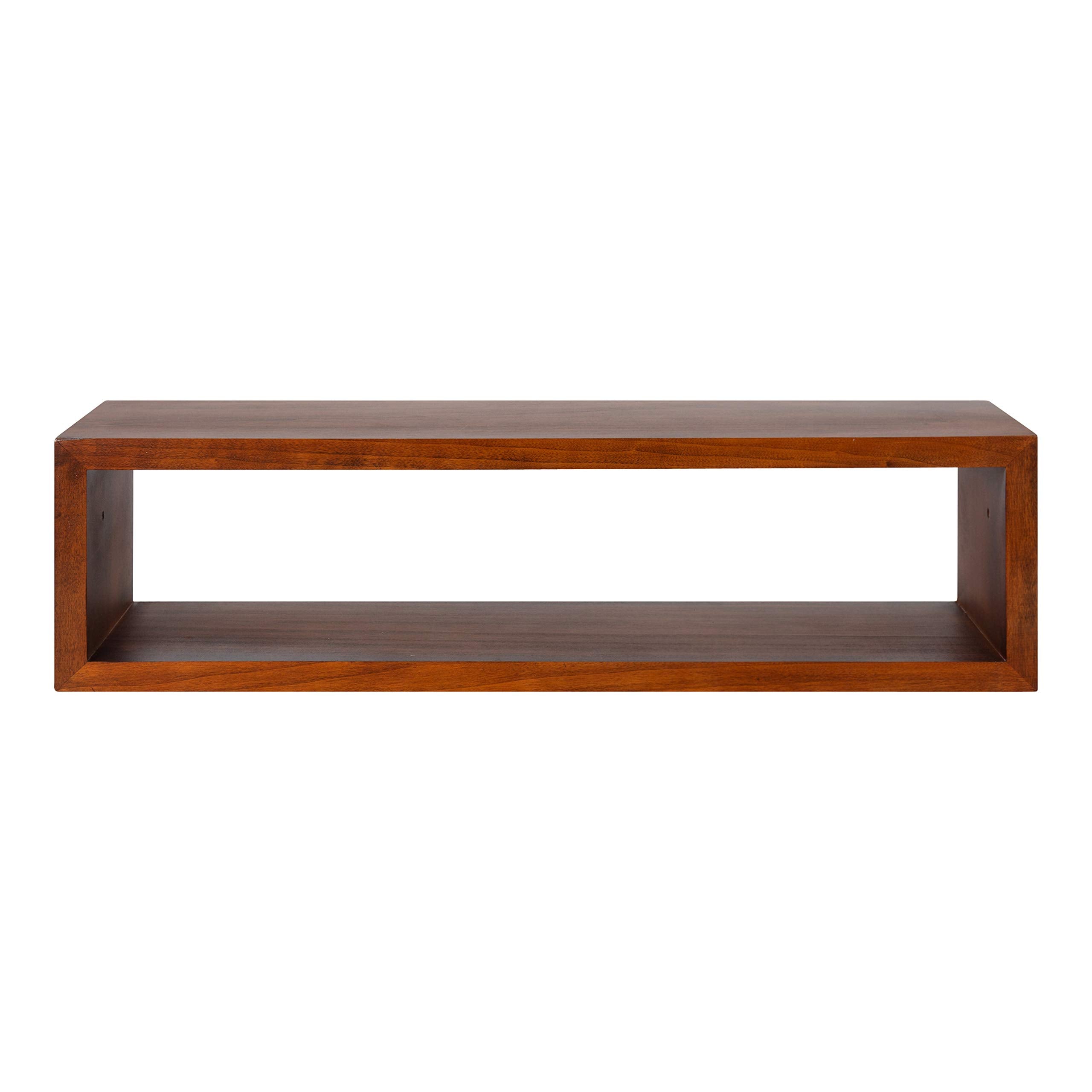 Holt Modern Floating Wood Wall Shelf, 30 x 8, Walnut Brown, Chic Rectangular