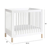 Gelato 4-in-1 Convertible Mini Crib in White and Washed Natural,