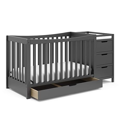 4-In-1 Convertible Crib & Changer With Drawer (Espresso) – GREENGUARD Gold Certified,