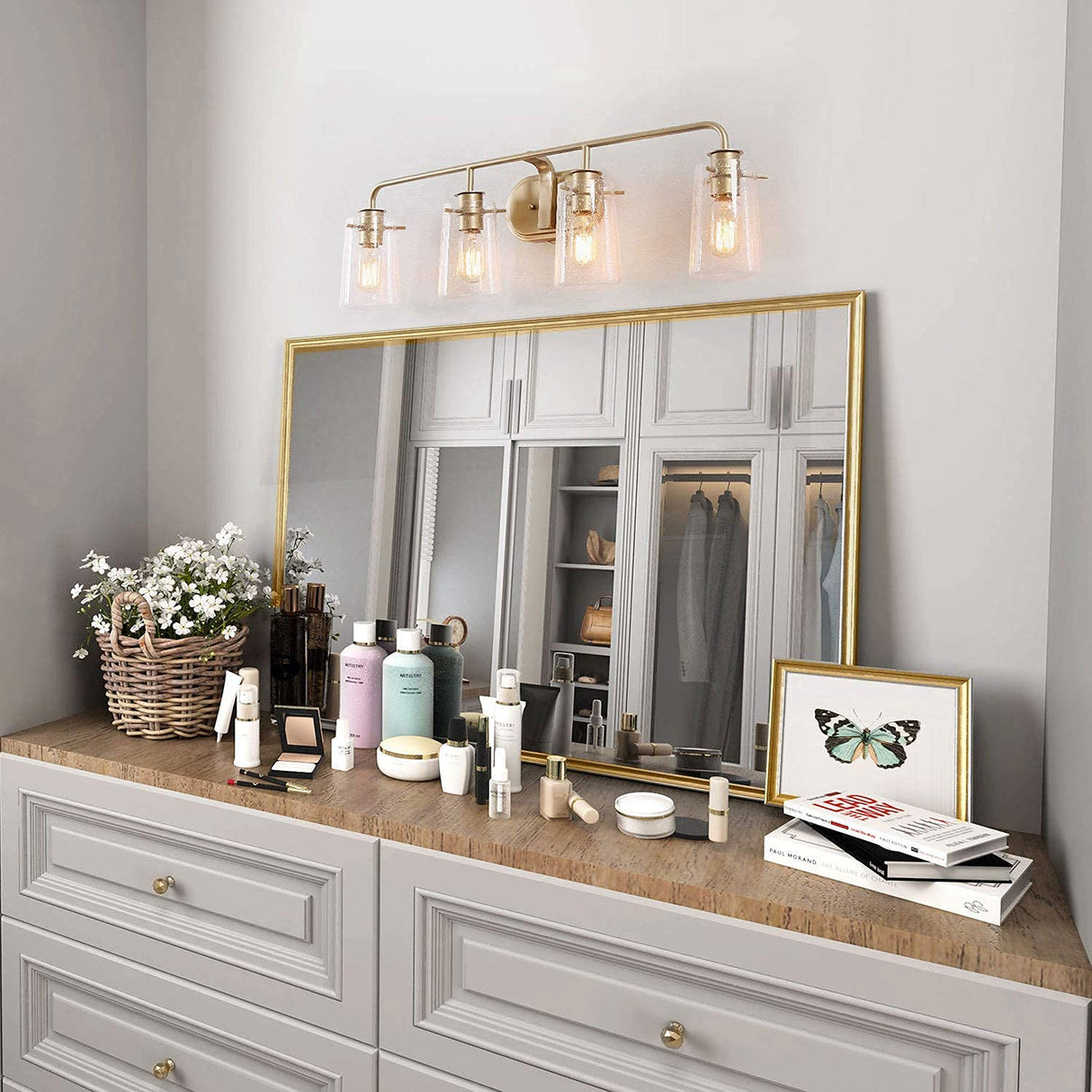 Bathroom Vanity Light, 31'' Gold Bathroom Light Fixtures