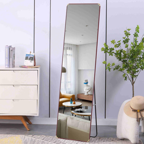 HbasdLH 60 "* 16.5" Stylish Solid Wood Frame Freestanding Floor Mirror - Perfect for Wall, Bathroom, Bedroom, and Clothing Store Decor