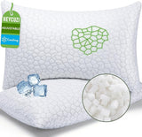 Cooling Pillows Queen Size Set of 2 - Shredded Memory Foam Pillow for Sleeping 2 Pack