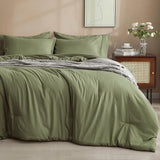 7 Pieces Queen Comforter Set, Bed in A Bag Comforter & 18" Sheet Set All Season