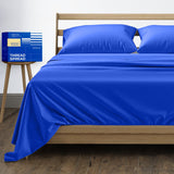 Pure Cotton King Size Cotton Bed Sheets Set (King, 1000 Thread Count) Royal Blue Bedding