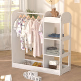 Kids Dress up Storage with Full Length Mirror, Kids Armoire Wardrobe Closet