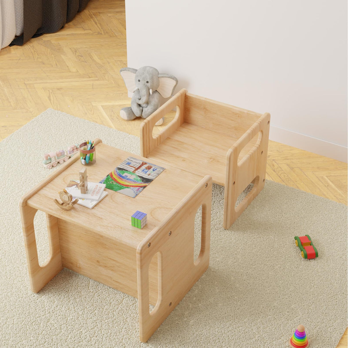 Montessori Weaning Table and Chair Set for Toddler and Baby