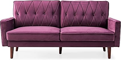 Modern Style Tufted Velvet Couch for Living Room with Soft Fabric