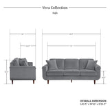 Lexicon Vera Living Room Sofa, Gray