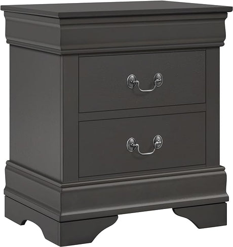 Fully-Assembled Nightstand with Drawers, Classic 2-Drawer Nightstand Large Bedside