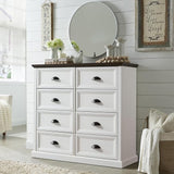 Farmhouse Nightstand with Charging Station, 3 Drawer Dresser for Bedroom