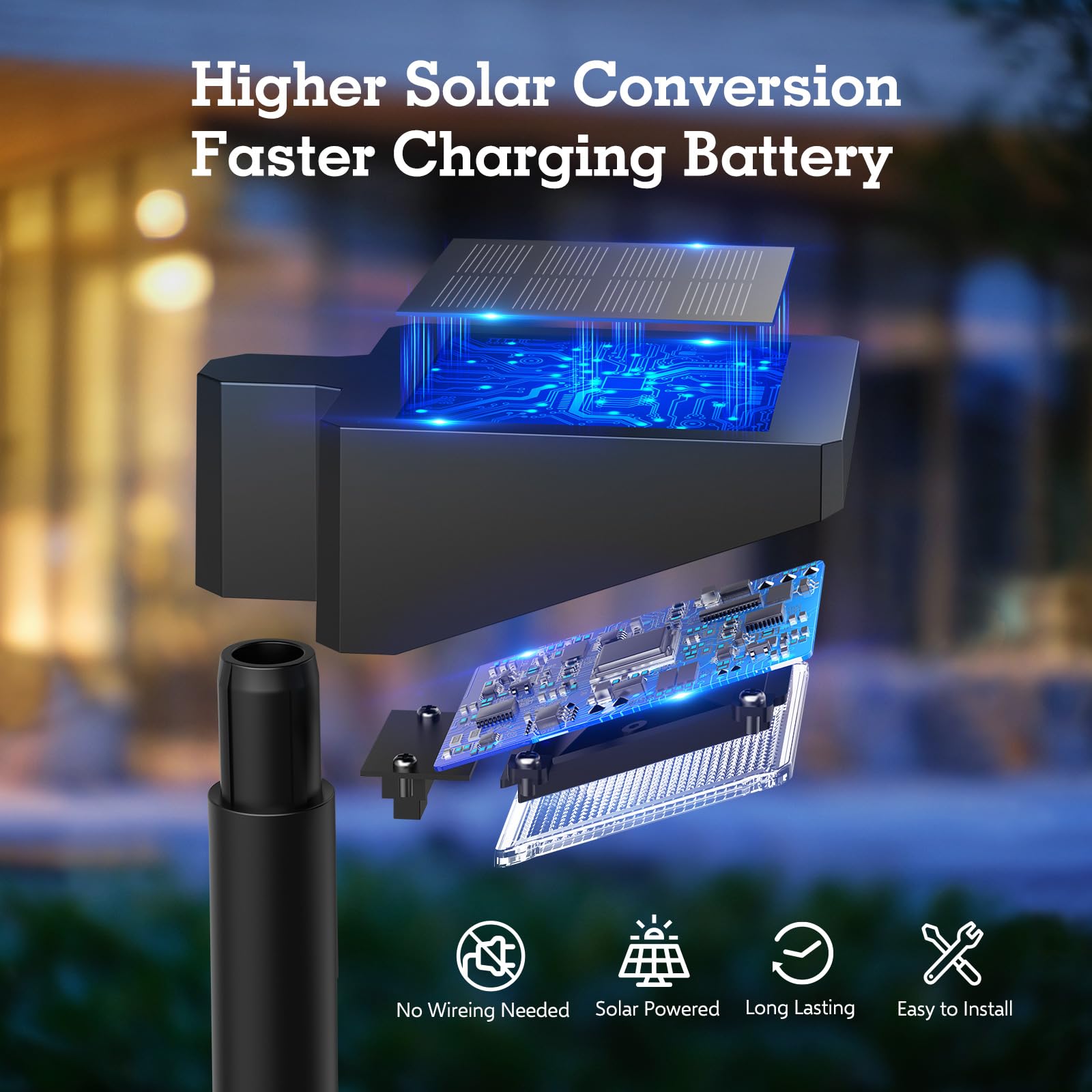 Solar Pathway Lights Outdoor, 8Pack 3500K Warm White Solar Powered Outdoor
